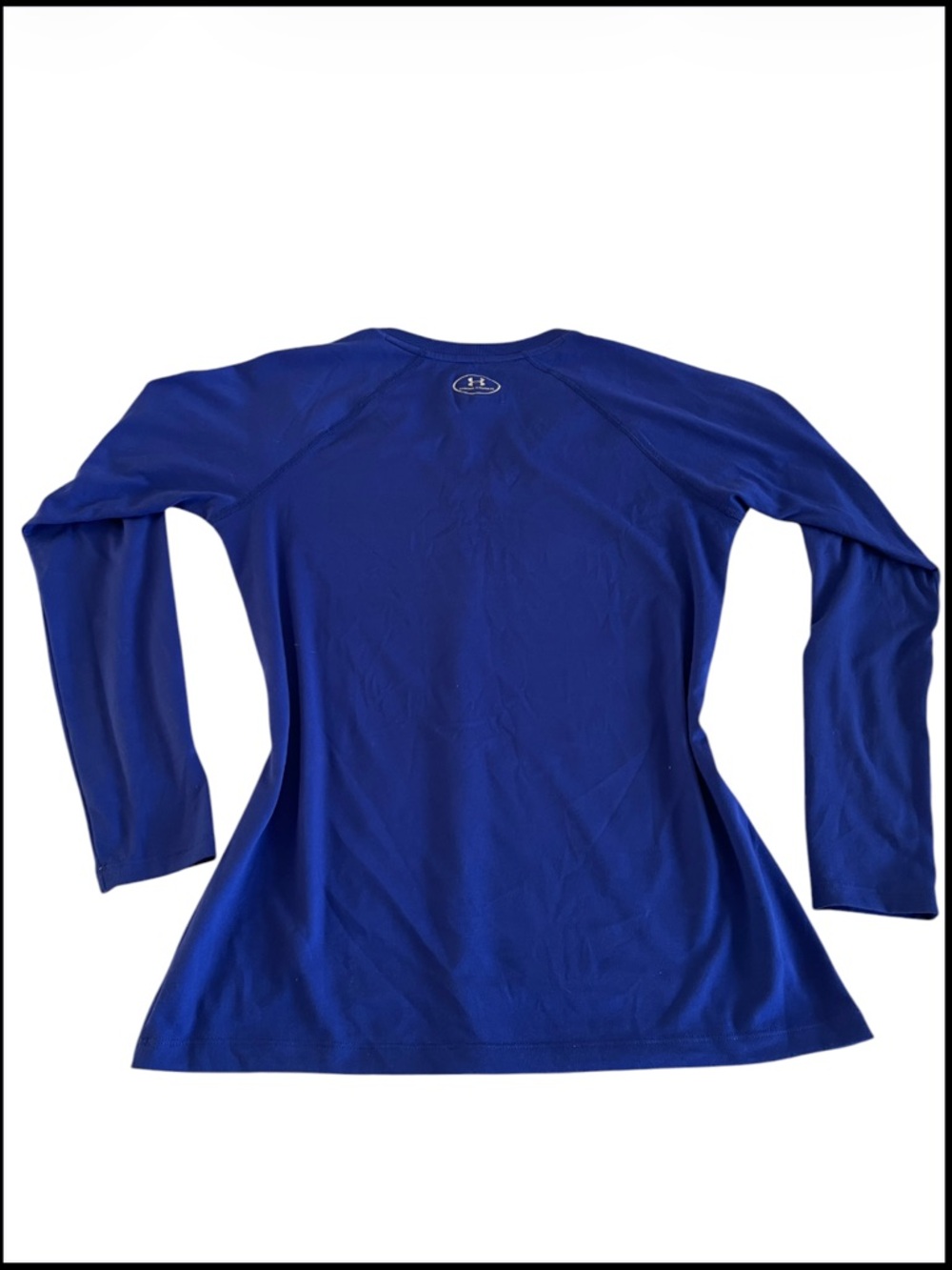 Under Armour Women's Heat-Tech Royal Blue V-Neck Long Sleeve Top- Size S/M - Picture 3 of 8